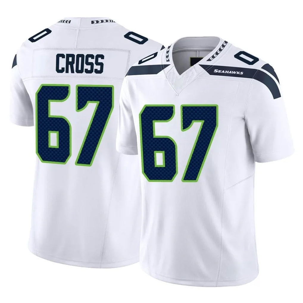 CAdoa S.Seahawks #67 Charles Cross Player White Limited Vapor F.U.S.E. Home Game Stitched Jerseys
