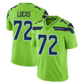 CAdoa S.Seahawks #72 Abraham Lucas Player Green Limited Color Rush Home Game Stitched Jerseys
