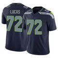 CAdoa S.Seahawks #72 Abraham Lucas Player Navy Limited Vapor F.U.S.E. Home Game Stitched Jerseys