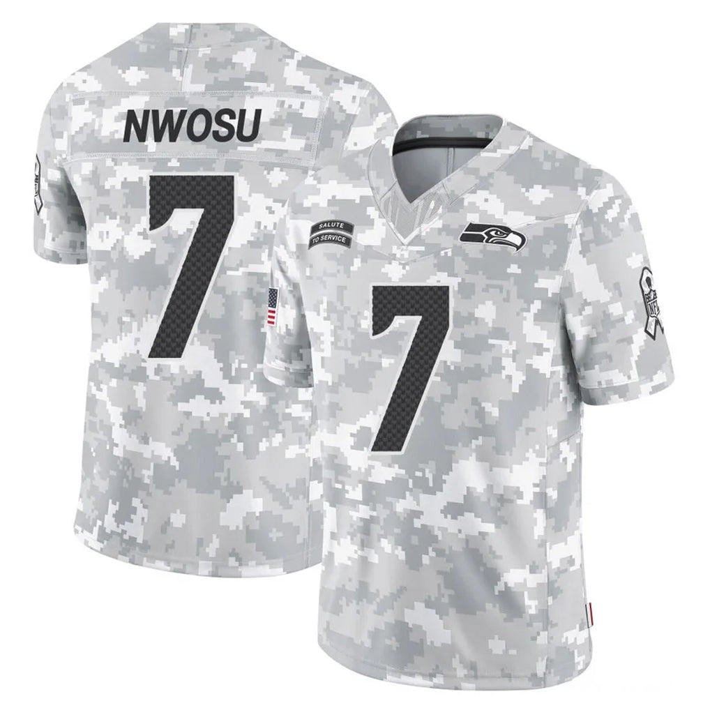 CAdoa S.Seahawks #7 Uchenna Nwosu Player Arctic Camo Limited Salute To Service Home Game Stitched Jerseys