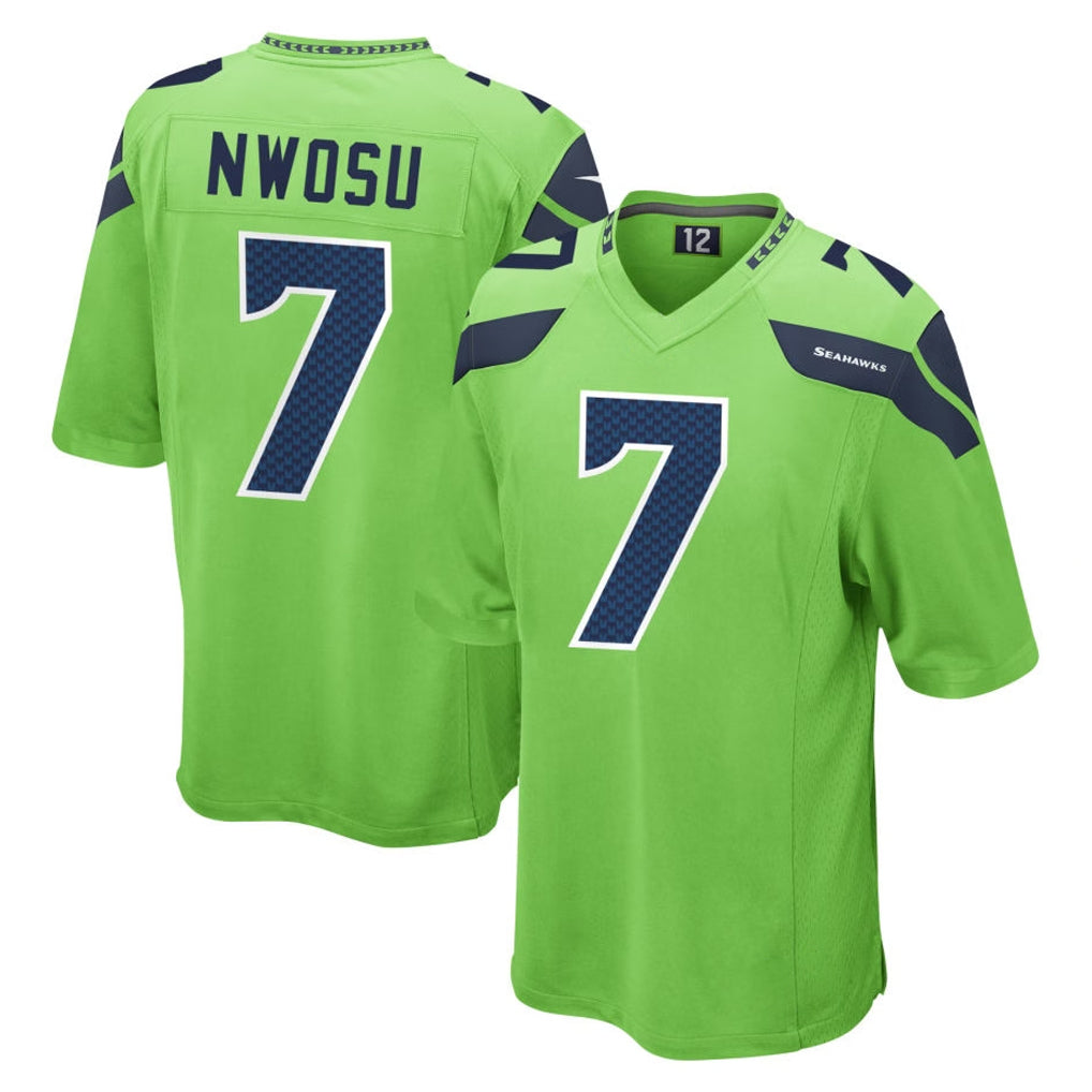 CAdoa S.Seahawks #7 Uchenna Nwosu Player Green Home Game Stitched Jerseys