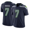 CAdoa S.Seahawks #7 Uchenna Nwosu Player Navy Limited Vapor F.U.S.E. Home Game Stitched Jerseys