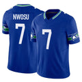 CAdoa S.Seahawks #7 Uchenna Nwosu Player Royal Limited Throwback Vapor F.U.S.E. Home Game Stitched Jerseys