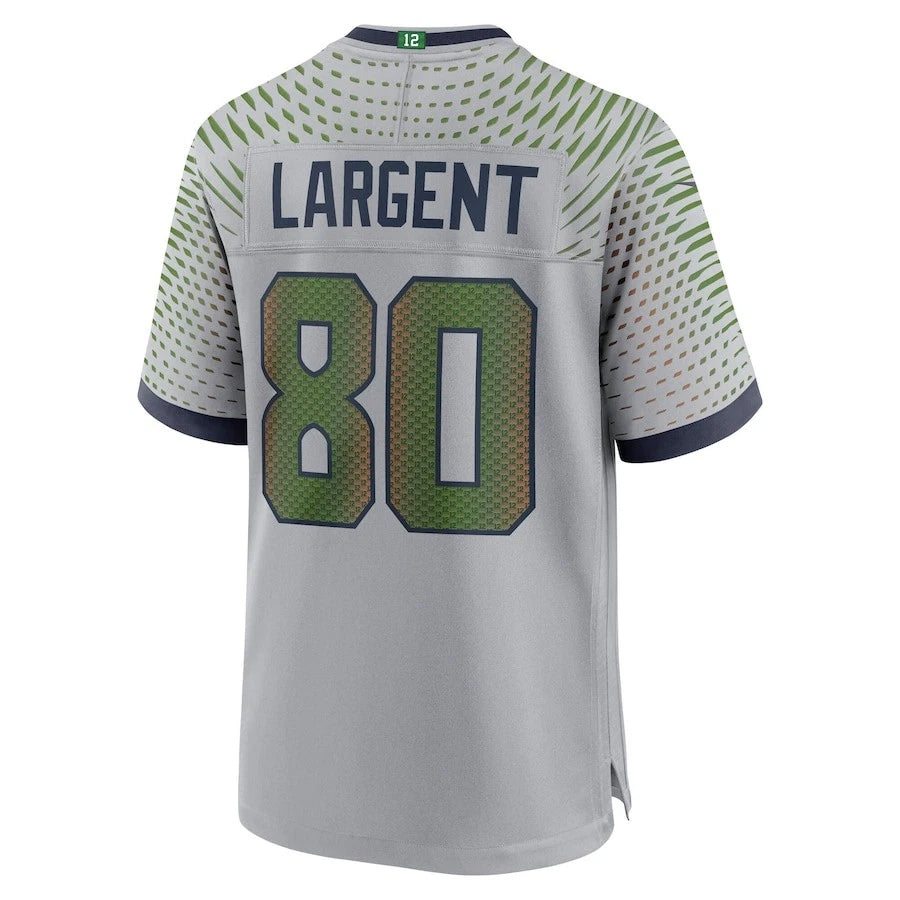 CAdoa S.Seahawks #80 Steve Largent Player Wolf Gray Rivalries Collection Game Stitched Jerseys