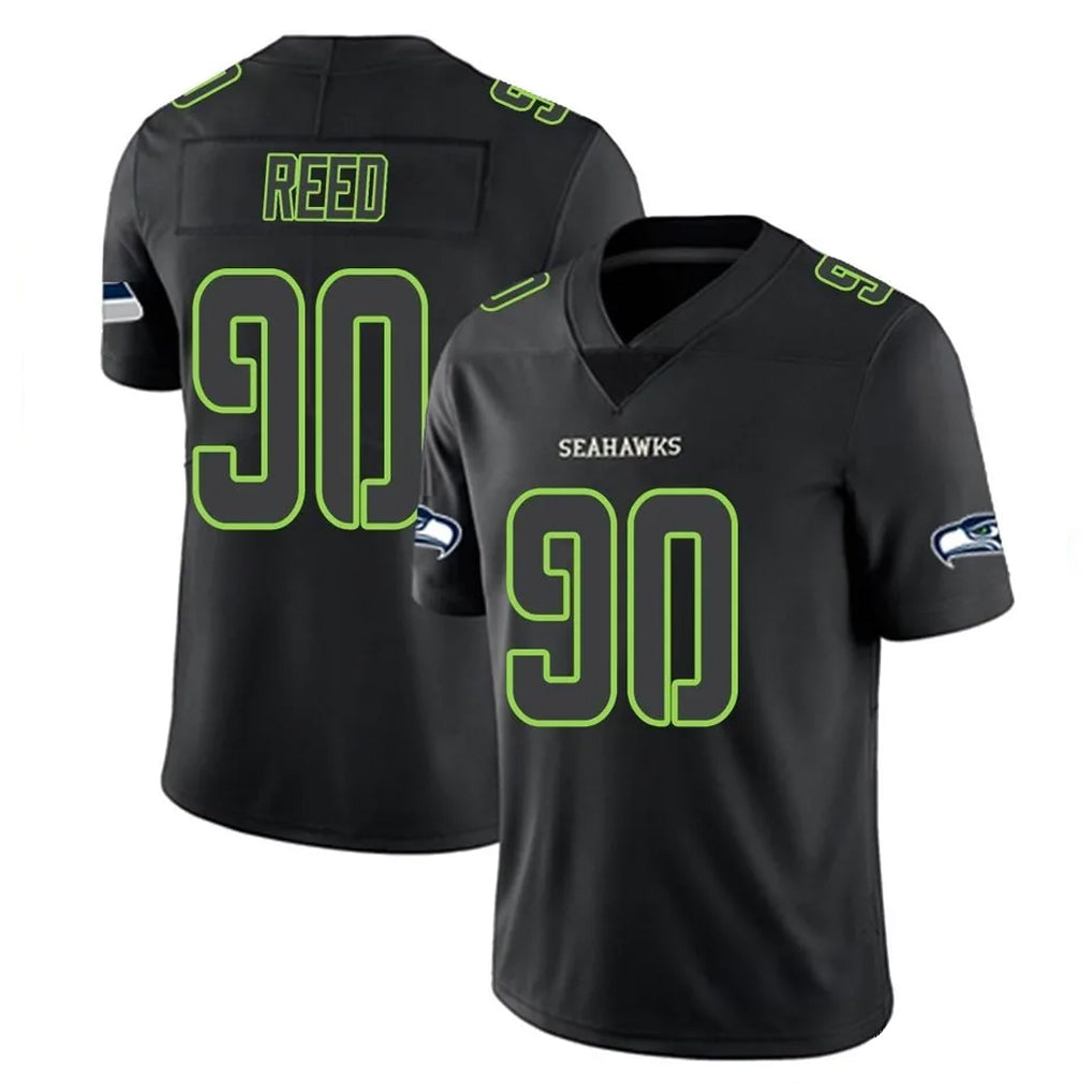 CAdoa S.Seahawks #90 Jarran Reed Player Black Impact Limited Home Game Stitched Jerseys