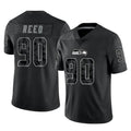 CAdoa S.Seahawks #90 Jarran Reed Player Black Limited Reflective Home Game Stitched Jerseys