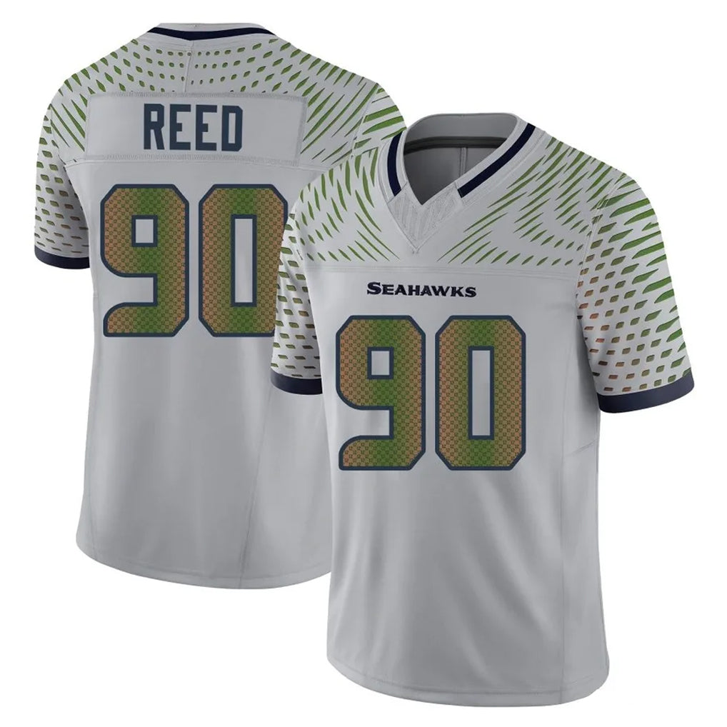 CAdoa S.Seahawks #90 Jarran Reed Player Grey Limited 2025 Rivalries Collection Home Game Stitched Jerseys