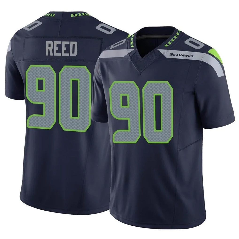 CAdoa S.Seahawks #90 Jarran Reed Player Navy Limited Vapor F.U.S.E. Home Game Stitched Jerseys