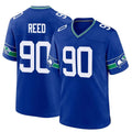 CAdoa S.Seahawks #90 Jarran Reed Player Royal Throwback Home Game Stitched Jerseys