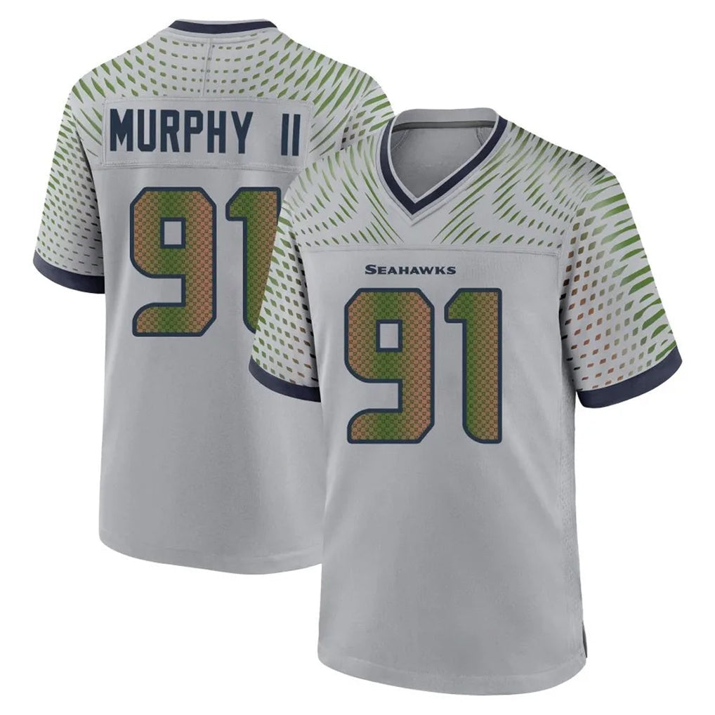CAdoa S.Seahawks #91 Byron Murphy II Player Grey 2025 Rivalries Collection Home Game Stitched Jerseys