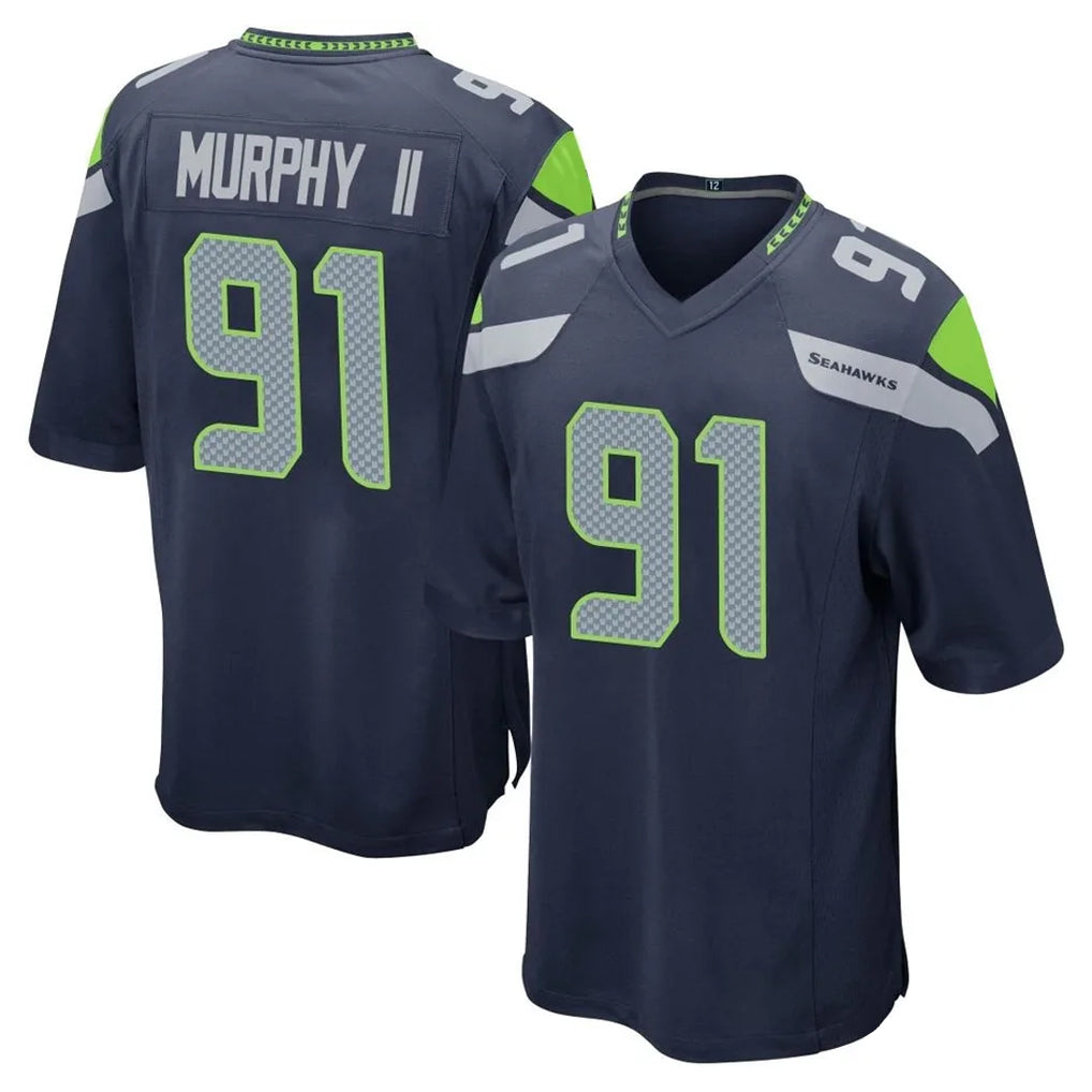 CAdoa S.Seahawks #91 Byron Murphy II Player Navy Home Game Stitched Jerseys