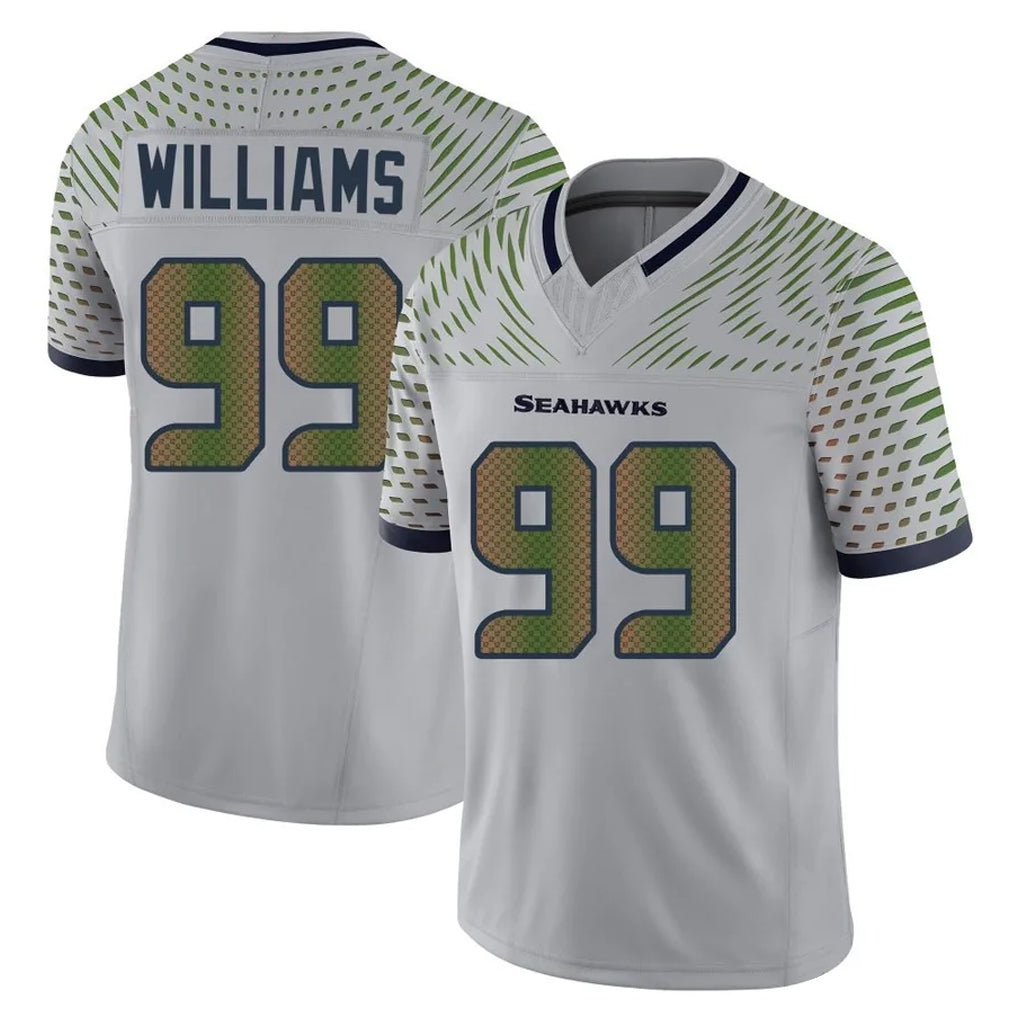 CAdoa S.Seahawks #99 Leonard Williams Player Grey Limited 2025 Rivalries Collection Home Game Stitched Jerseys
