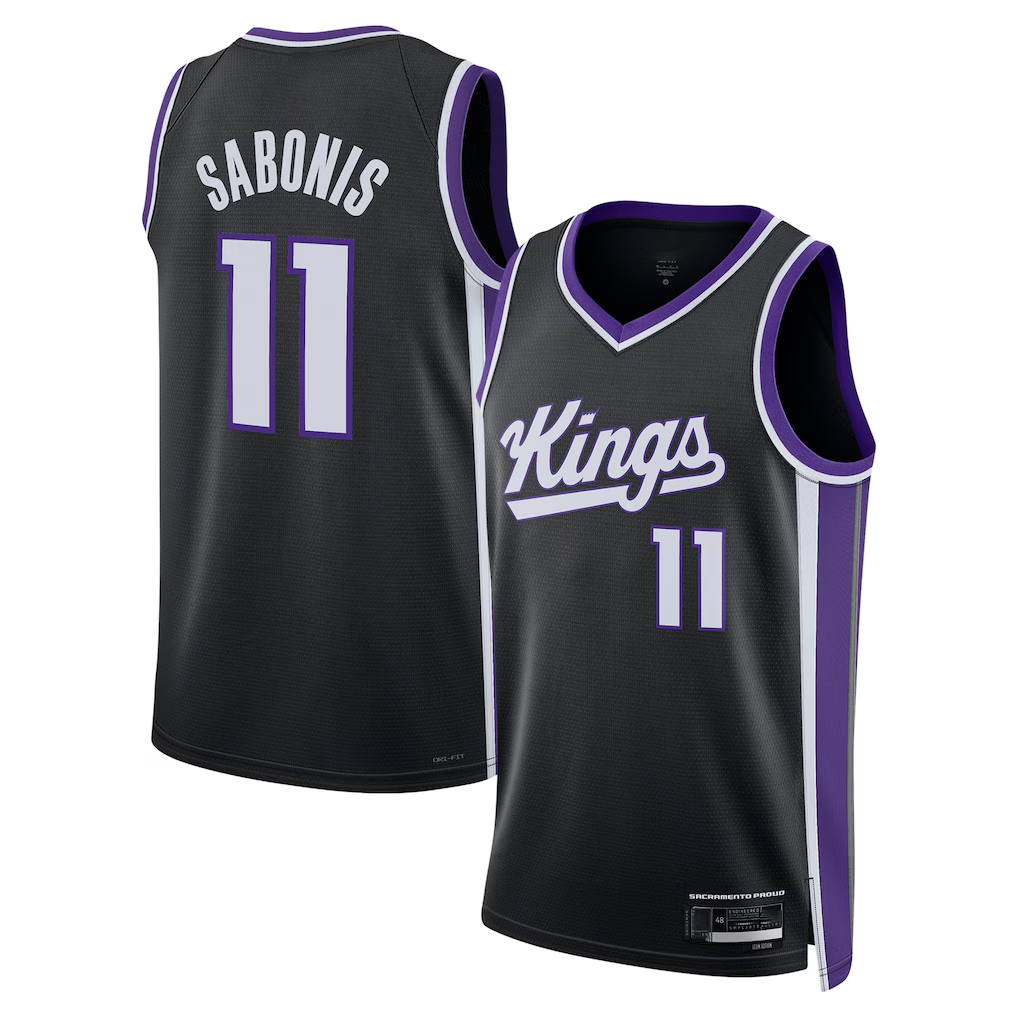 CAdoa S.kings #11 Domantas Sabonis Black Swingman Player Jerseys - Icon Edition