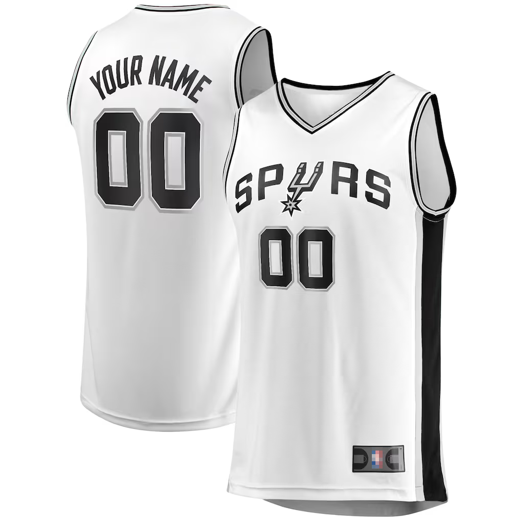 CAdoa SA.Spurs Fanatics White Fast Break Custom Replica Jerseys - Association Edition
