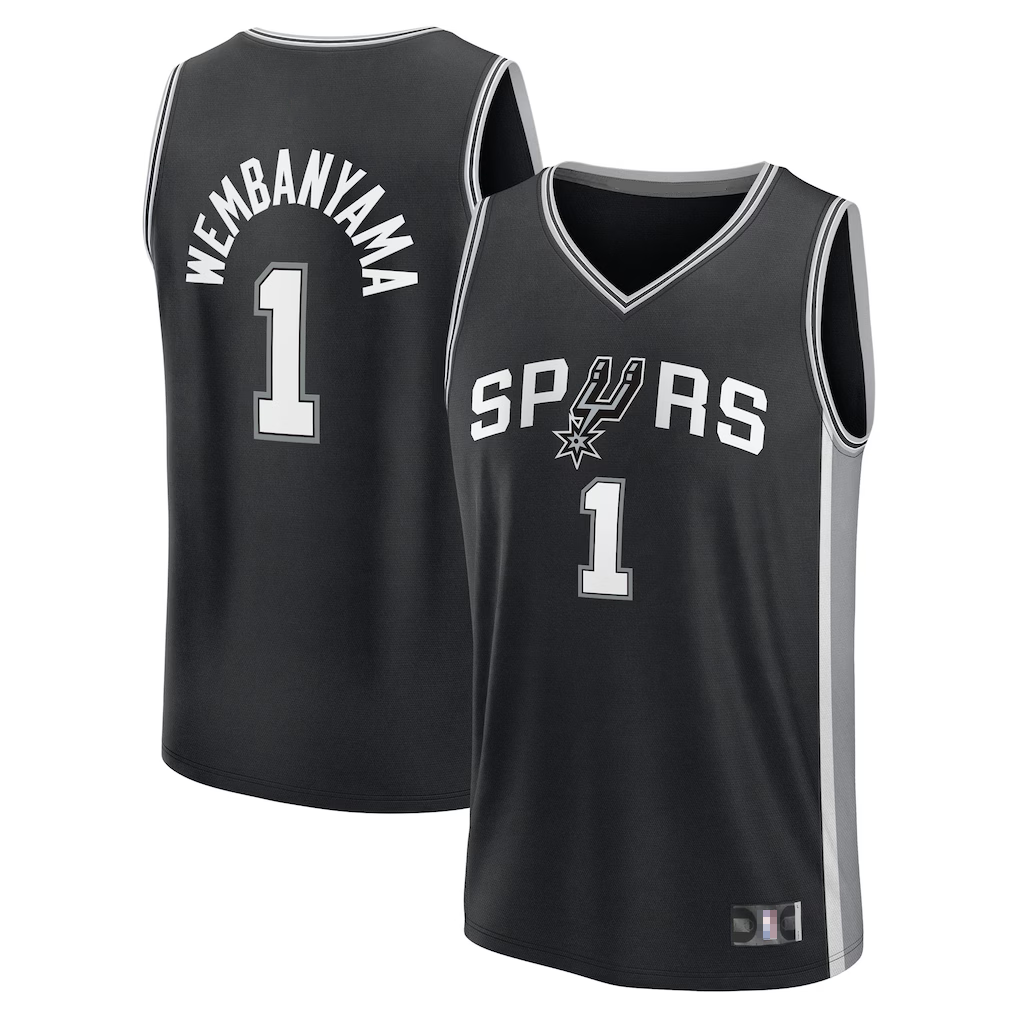CAdoa SA.Spurs #1 Victor Wembanyama Black Swingman Jerseys - Icon Edition