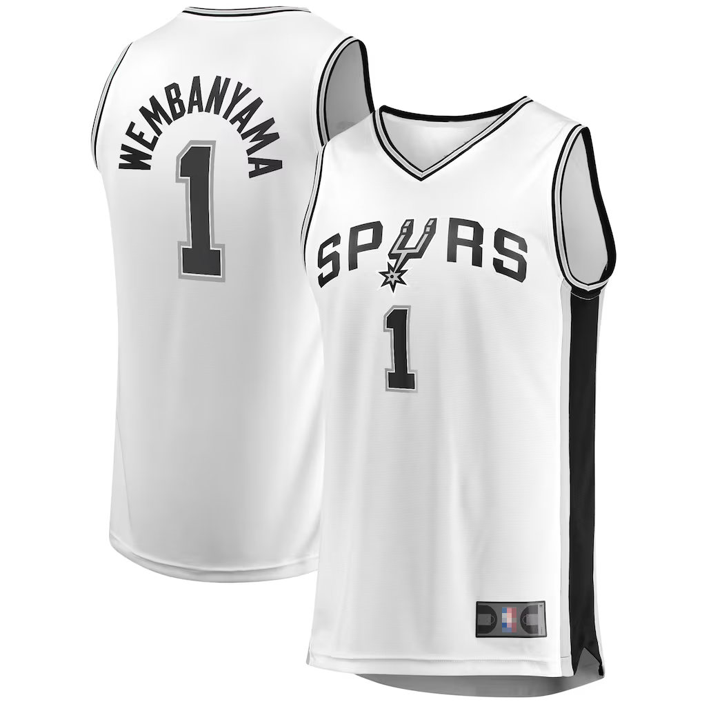 CAdoa SA.Spurs #1 Victor Wembanyama Fanatics White Fast Break Replica Player Jerseys - Association Edition