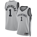 CAdoa SA.Spurs #1 Victor Wembanyama Silver Swingman Jerseys - Statement Edition