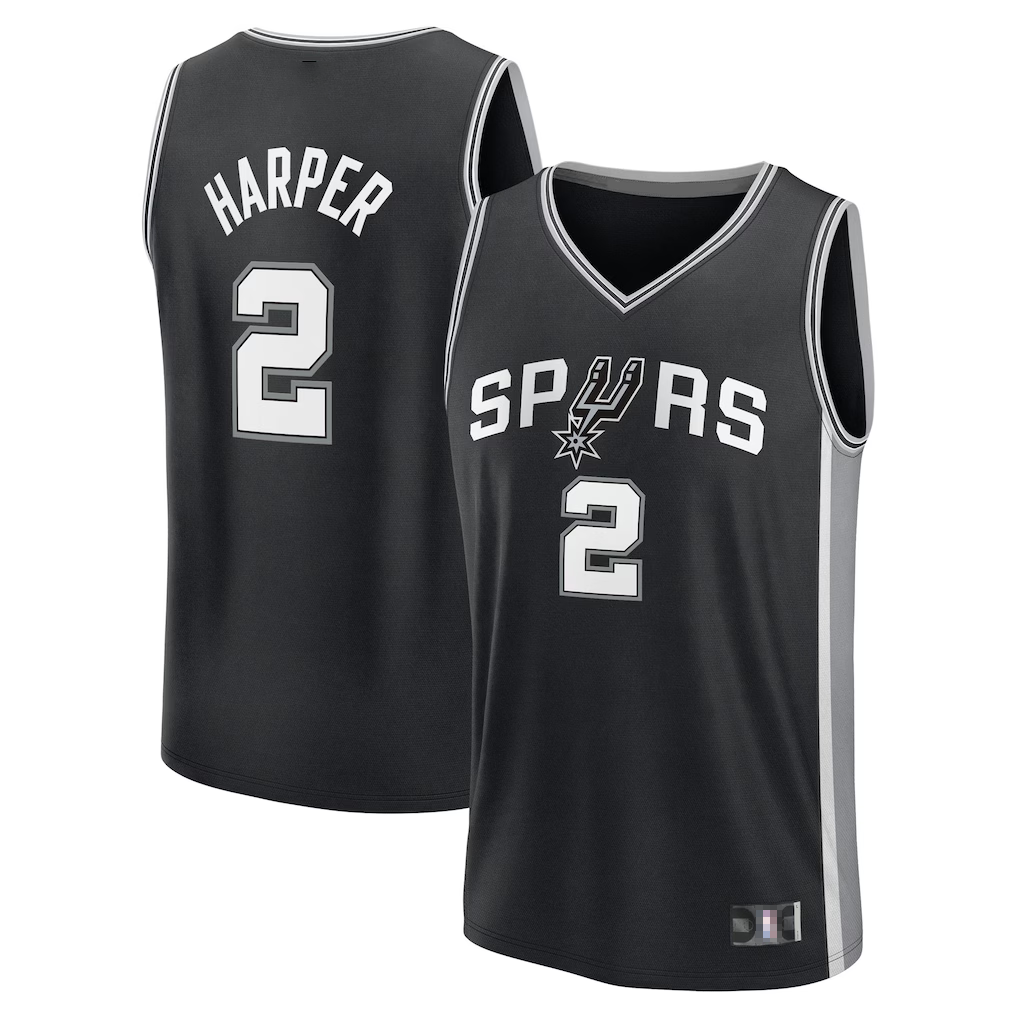 CAdoa SA.Spurs #2 Dylan Harper Fanatics Black Fast Break Jerseys - Icon Edition