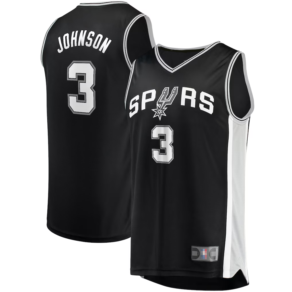 CAdoa SA.Spurs #3 Keldon Johnson Fanatics Black Fast Break Replica Jerseys - Icon Edition