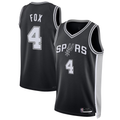CAdoa SA.Spurs #4 De'Aaron Fox Black Swingman Player Jerseys - Icon Edition
