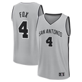 CAdoa SA.Spurs #4 De'Aaron Fox Fanatics Silver Fast Break Jerseys - Statement Edition
