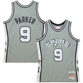 CAdoa SA.Spurs #9 Tony Parker Mitchell & Ness Gray Hall of Fame Class of 2023 Throwback Swingman Jerseys