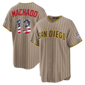 CAdoa SD.Padres #13 Manny Machado Sand USA 250 Fourth of July Alternate Stadium Jersey