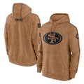 CAdoa SF.49ers Brown Limited Salute to Service Pullover Hoodies Game Blank Player Stitched Jerseys