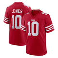 CAdoa SF.49ers #10 Mac Jones Player Red Game Home Stitched Jerseys