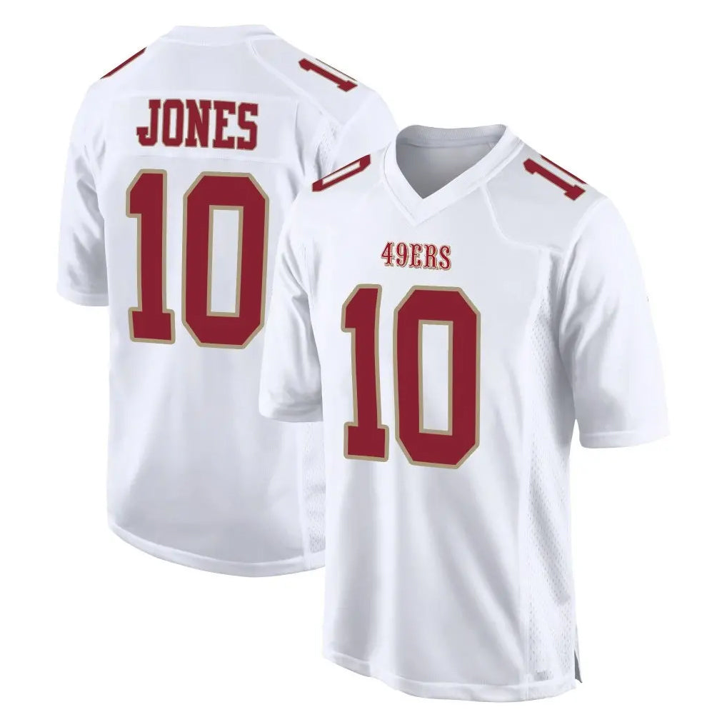 CAdoa SF.49ers #10 Mac Jones Player White Fashion Home Game Stitched Jerseys