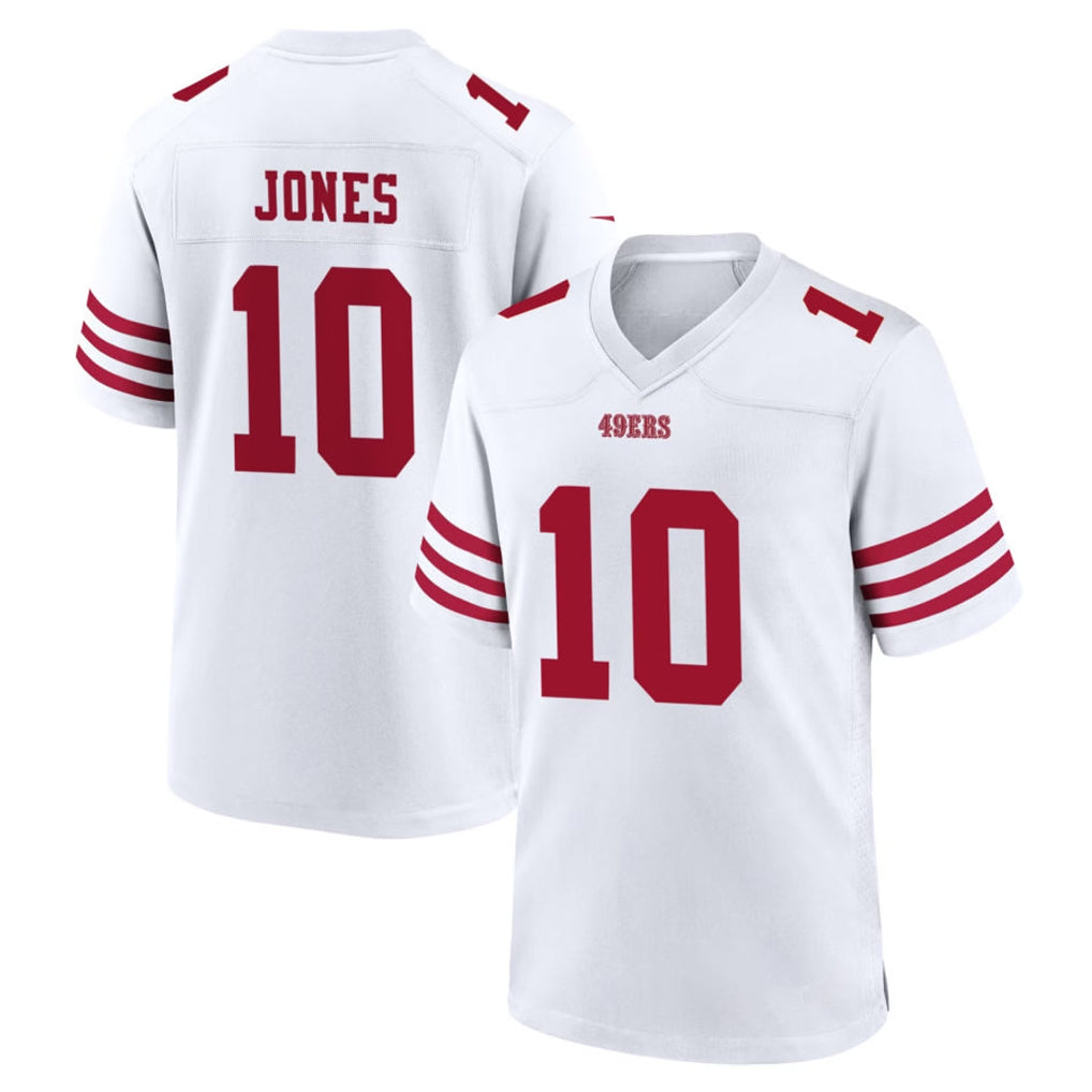 CAdoa SF.49ers #10 Mac Jones Player White Game Home Stitched Jerseys