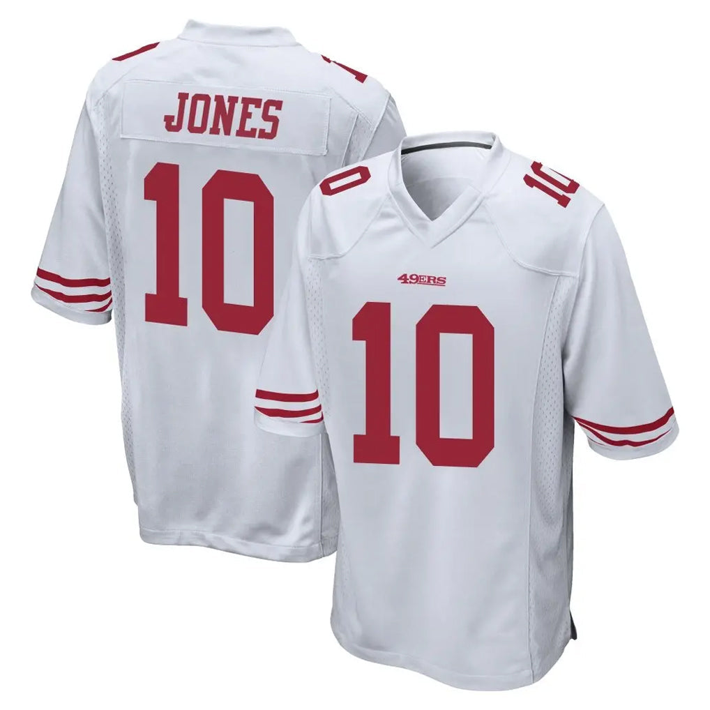 CAdoa SF.49ers #10 Mac Jones Player White Home Game Stitched Jerseys