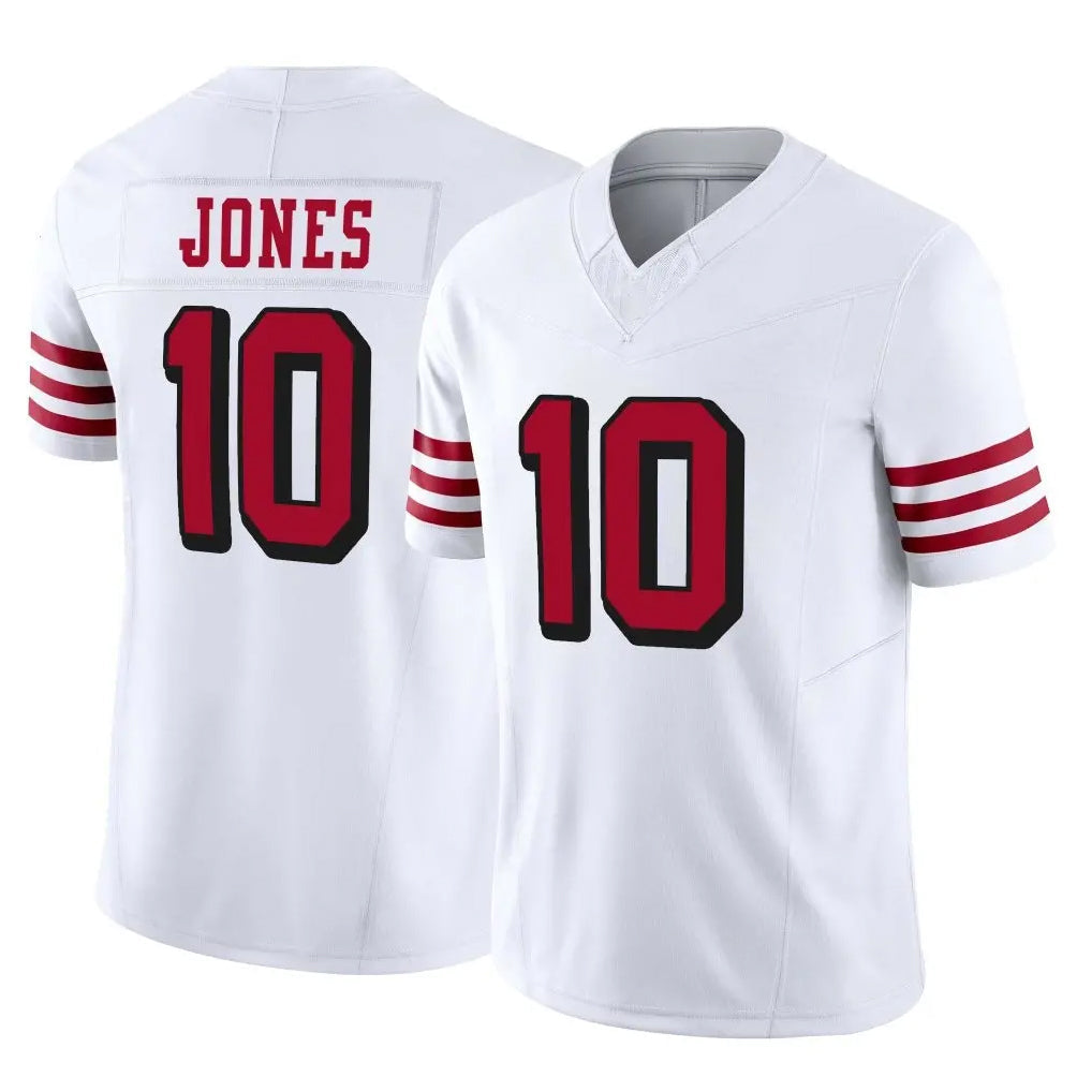 CAdoa SF.49ers #10 Mac Jones Player White Limited Alternate Vapor F.U.S.E. Home Game Stitched Jerseys