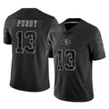 CAdoa SF.49ers #13 Brock Purdy Player Black Limited Reflective Home Game Stitched Jerseys