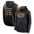 CAdoa SF.49ers #15 De'Zhaun Stribling Player Black Salute to Service Sideline Performance Pullover Hoodies Home Game Stitched Jerseys