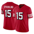 CAdoa SF.49ers #15 De'Zhaun Stribling Player Red Limited Alternate Vapor F.U.S.E. Home Game Stitched Jerseys