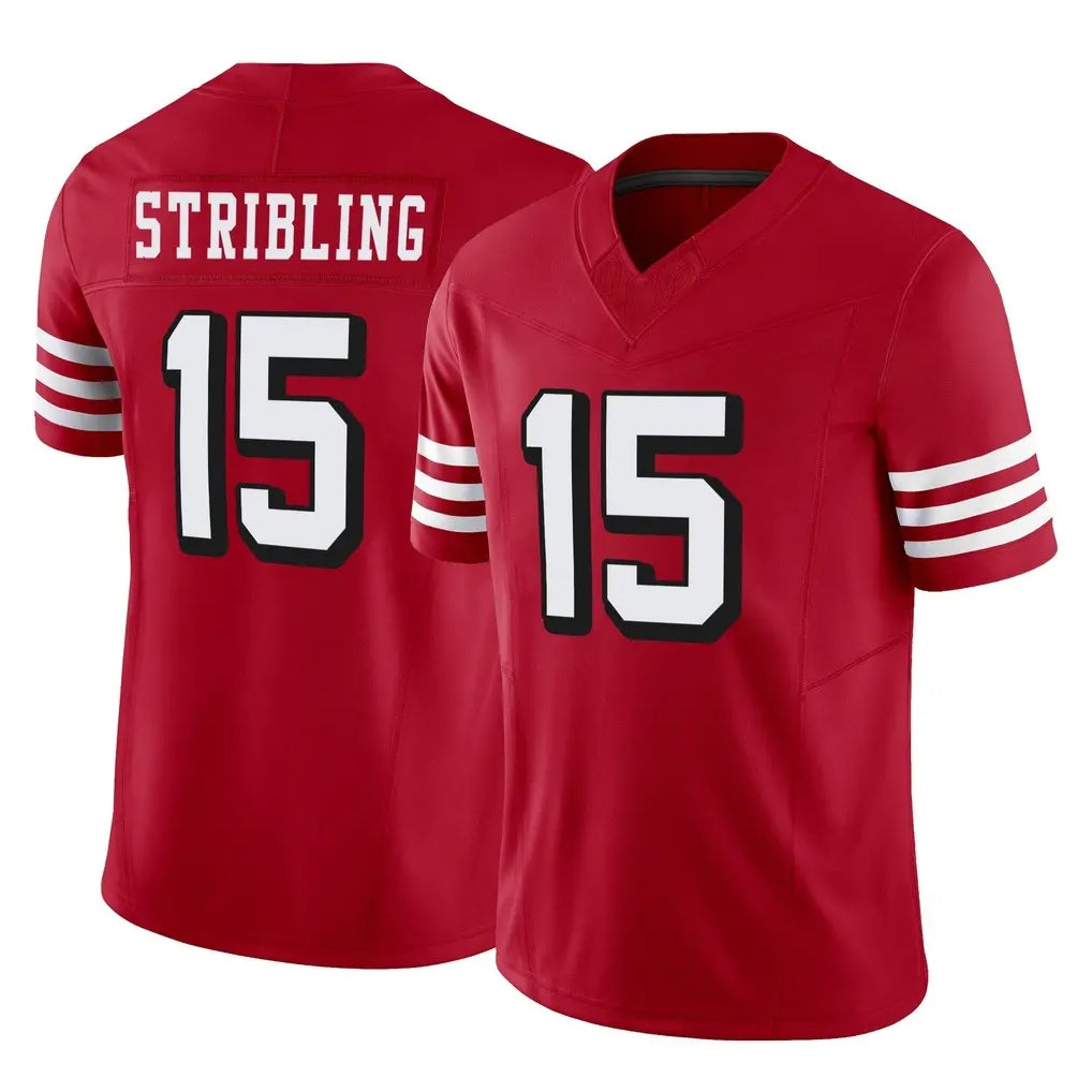 CAdoa SF.49ers #15 De'Zhaun Stribling Player Red Limited Alternate Vapor F.U.S.E. Home Game Stitched Jerseys