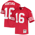 CAdoa SF.49ers #16 Joe Montana Player Mitchell & Ness Legacy Replica Scarlet Stitched Jerseys