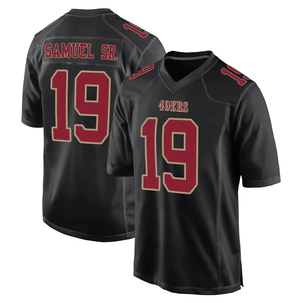 CAdoa SF.49ers #19 Deebo Samuel Sr. Player Black Fashion Home Game Stitched Jerseys