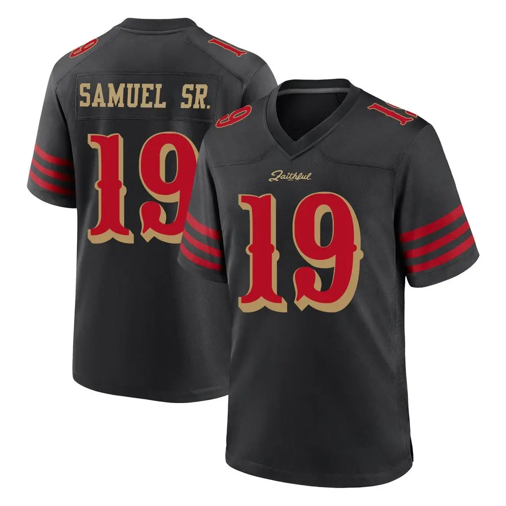 CAdoa SF.49ers #19 Deebo Samuel Sr. Player Black Rivalries Collection Home Game Stitched Jerseys