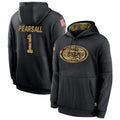 CAdoa SF.49ers #1 Ricky Pearsall Player Black Salute To Service Hoodie Player Stitched Jerseys