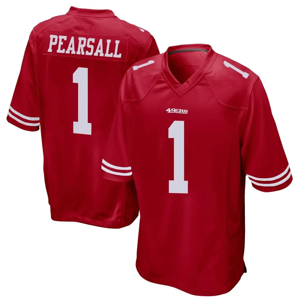 CAdoa SF.49ers #1 Ricky Pearsall Player Scarlet Game Stitched Jerseys