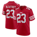 CAdoa SF.49ers #23 Christian McCaffrey Player Red Game Home Stitched Jerseys