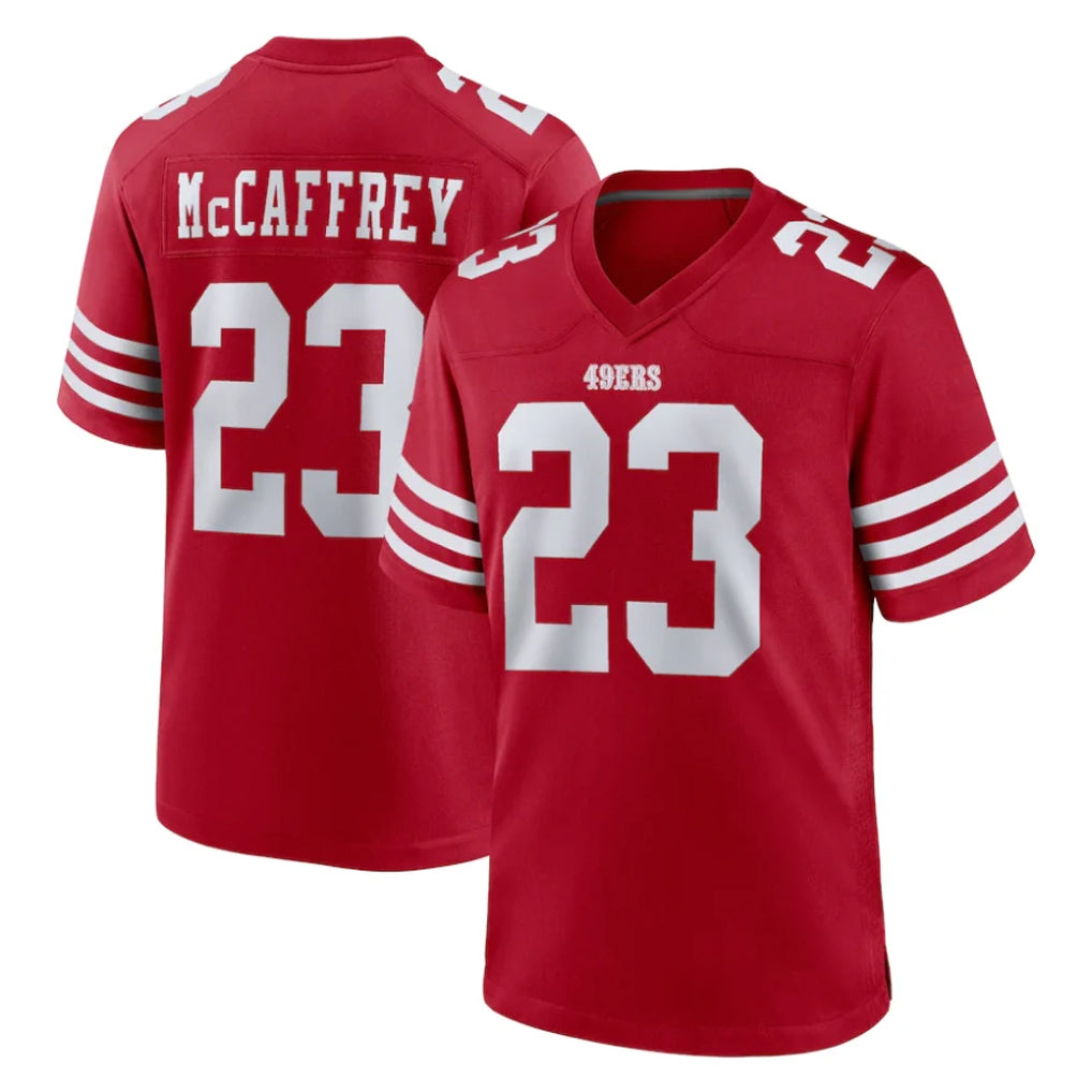 CAdoa SF.49ers #23 Christian McCaffrey Player Red Game Home Stitched Jerseys