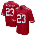 CAdoa SF.49ers #23 Christian McCaffrey Player Red Home Game Stitched Jerseys