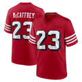 CAdoa SF.49ers #23 Christian McCaffrey Player Red Limited Alternate Home Game Stitched Jerseys