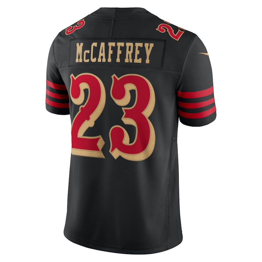 CAdoa SF.49ers #23 Christian McCaffrey Player Rivalries Collection Vapor Limited Black Stitched Jersey