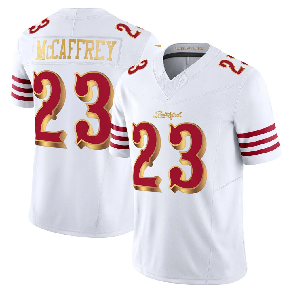 CAdoa SF.49ers #23 Christian McCaffrey Player White 2025 Rivalries Collection Game Limited Stitched Jerseys