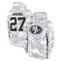 CAdoa SF.49ers #27 Ji'Ayir Brown Player Arctic Camo Limited Salute to Service Pullover Hoodies Game Stitched Jerseys
