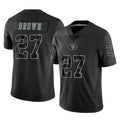 CAdoa SF.49ers #27 Ji'Ayir Brown Player Black Limited Reflective Home Game Stitched Jerseys